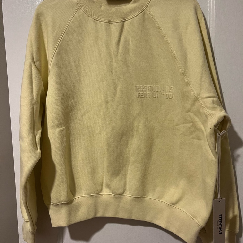 Essentials yellow crewneck sweater NWT